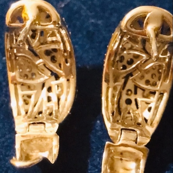 NWOT 1.00 CTW GENUINE DIAMOND SEMI HOOP EARRINGS - Picture 6 of 15